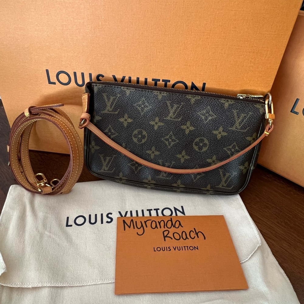 Pochette accessories with crossbody strap